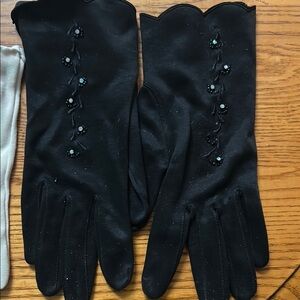 Elegant Vintage Embellished Gloves and Leopard hat